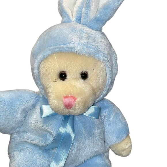 Dan Dee Plush Bunny Rabbit Stuffed Animal Baby Shower Gift Ribbon Nursery Blue - Picture 4 of 10